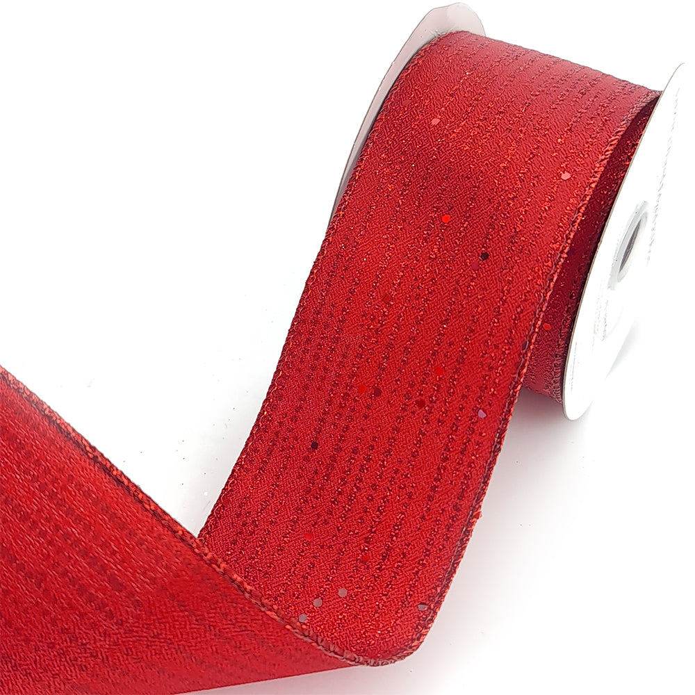 Red satin on sale wired ribbon