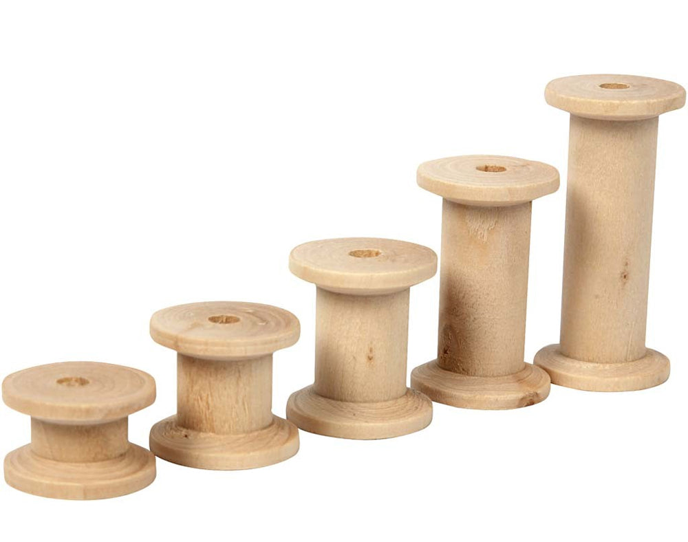 10 Assorted Size Wooden Cotton Reels  Wooden Shapes for Crafts –  littlecraftybugs