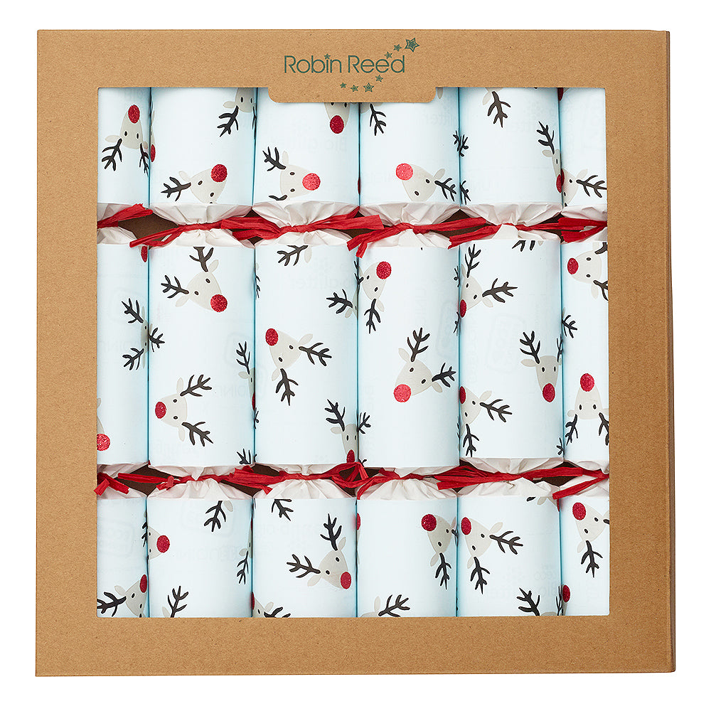 6 Fun Reindeer Christmas Crackers | With 'Who Am I' Game | Recyclable | Ready Made