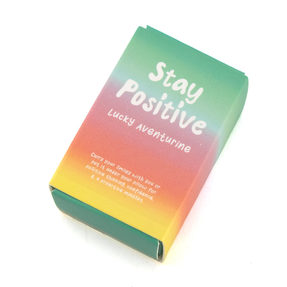 Stay Positive | Aventurine Happy Face Crystal | Matchbox Gift | Cracker Filler