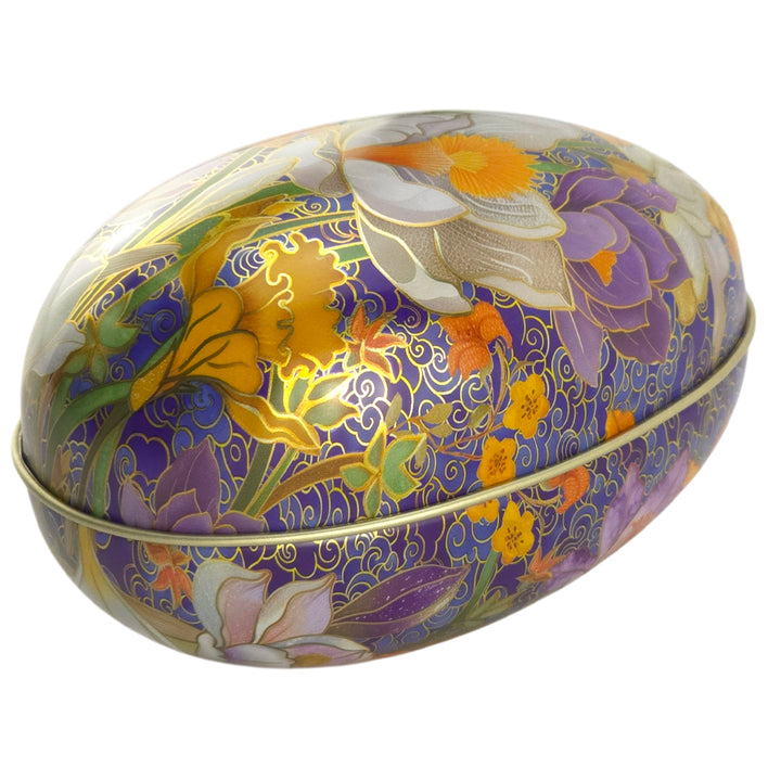 Cloisonne | Two Part Easter Egg | Fillable Tin | Flat Bottomed | 11cm