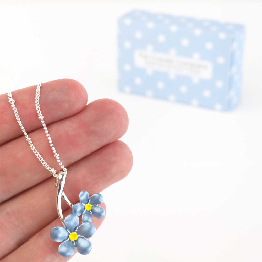 Forget Me Not Necklace | Pendant on Chain | Mini Gift | Cracker Filler