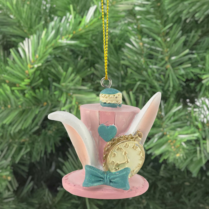 Pink Mad Hatters Hat | Alice in Wonderland | Christmas Ornament | Gisela Graham