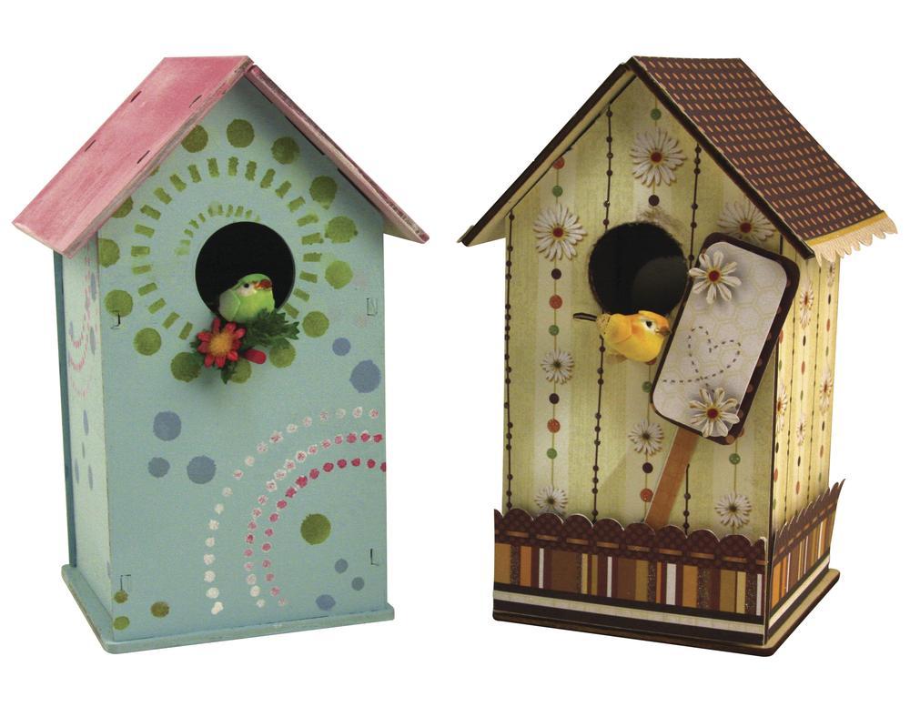 17cm Wooden Build-Your-Own Mini Bird Box or Birdhouse