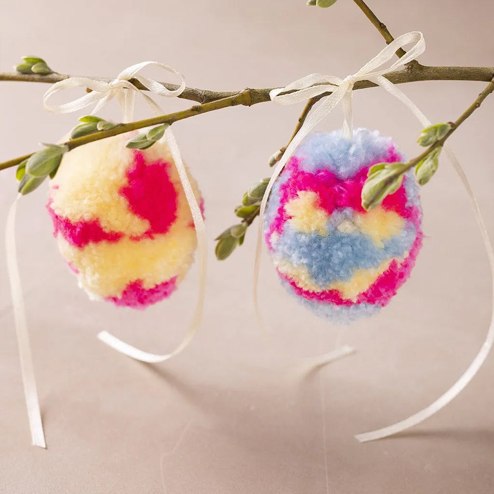 Hanging Pom Pom Easter Eggs | Kids Wool Craft Kit | Makes 2