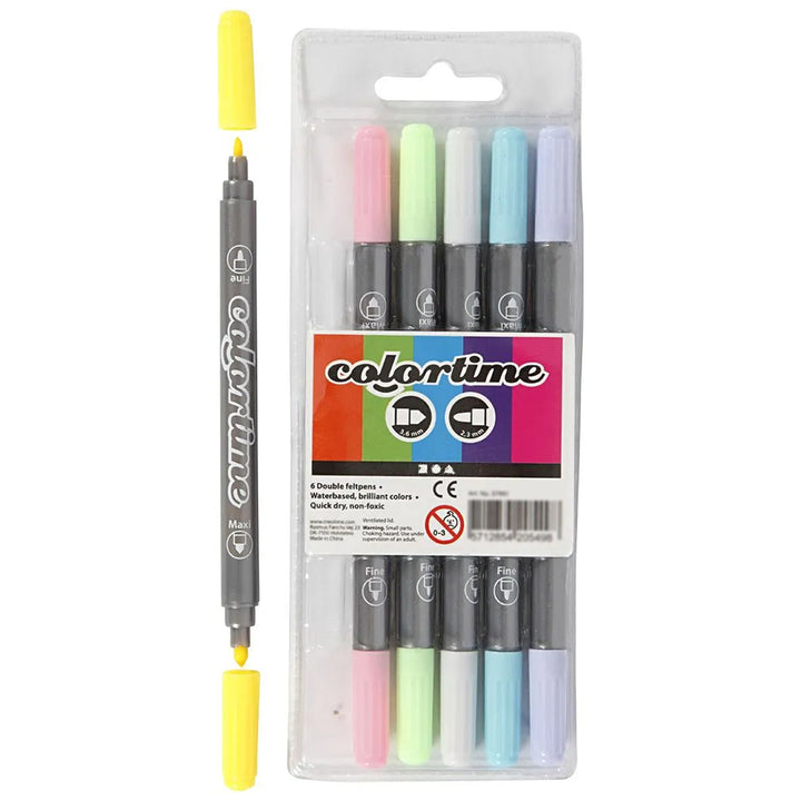 Dual Tip Pens for Colouring & Illustration | 2.3mm/3.6mm | Pack of 6 or 20