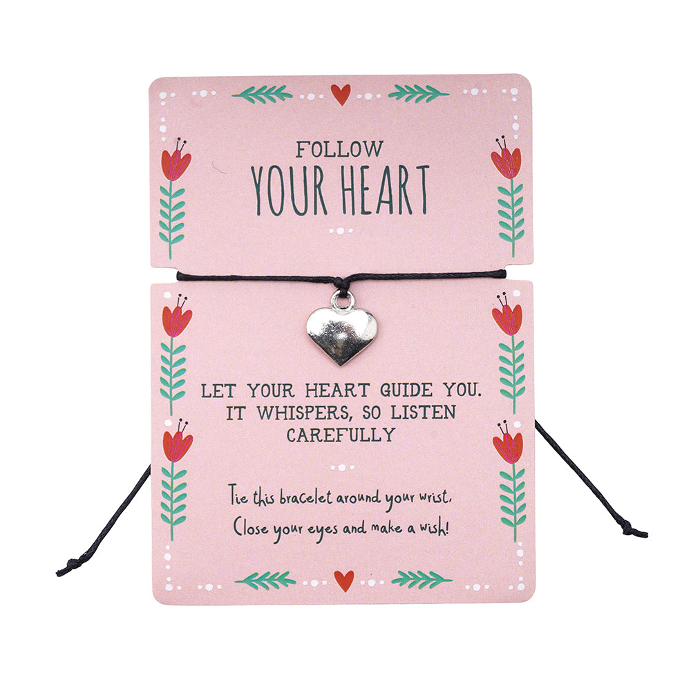 Listen & Let Your Heart Guide You | Affirmation Wish Bracelet | Letterbox Gift