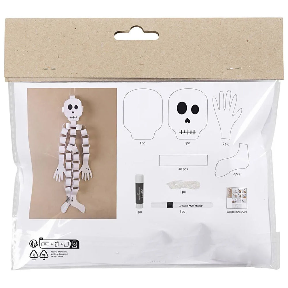 Halloween Skeleton | Paper Chain Craft Kit for Kids | Pre-Cut Shapes