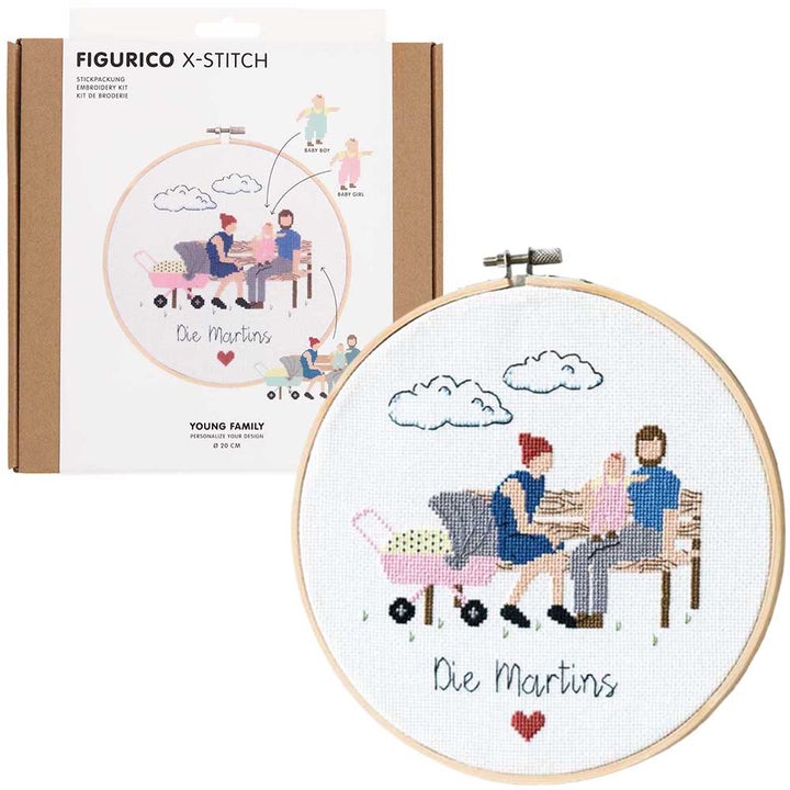 New Baby | Multiple Options from One Kit | Complete Cross Stitch Kit & Hoop