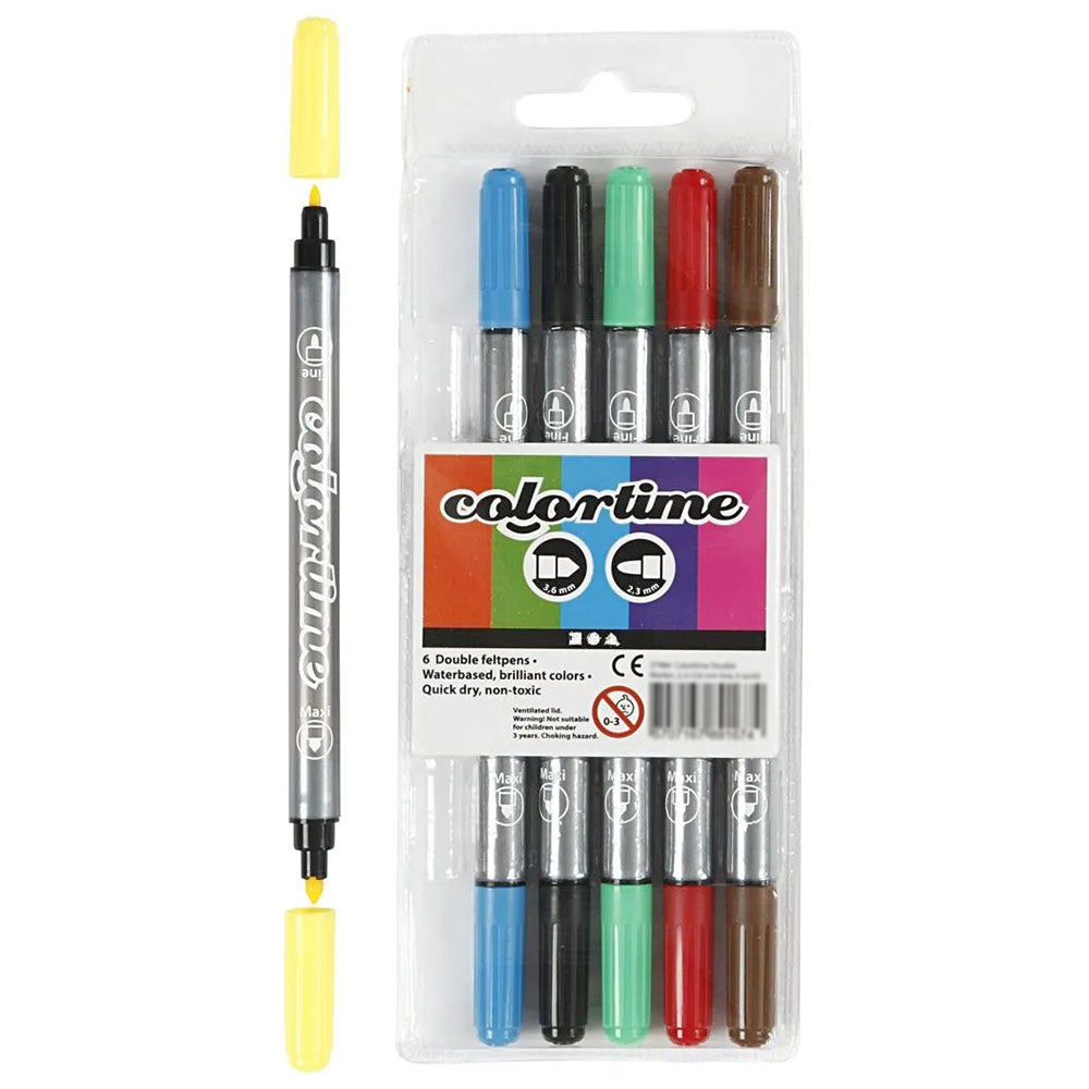 Dual Tip Pens for Colouring & Illustration | 2.3mm/3.6mm | Pack of 6 or 20