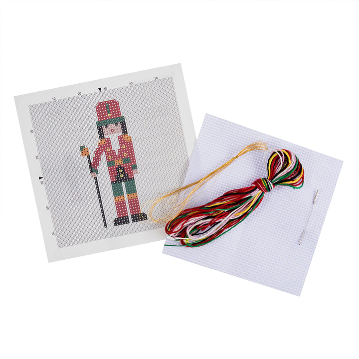 Christmas Nutcracker | Complete Mini Cross Stitch Kit | 13cm Square