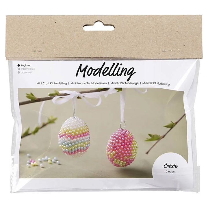 Easter Eggs Modelling | Mini Craft Kit for Kids | Beaded Eggs | Makes 2