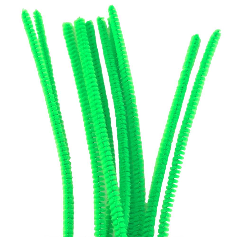 Single Colour | 30cm Craft Pipecleaners | Chenille Stems | 6mm Wide | Pack of 10