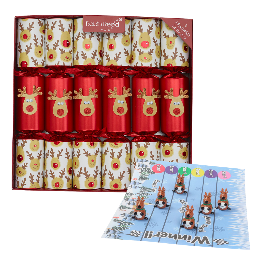 Racing Reindeer | Chunky Christmas Crackers | 6 Pack | Ready Made