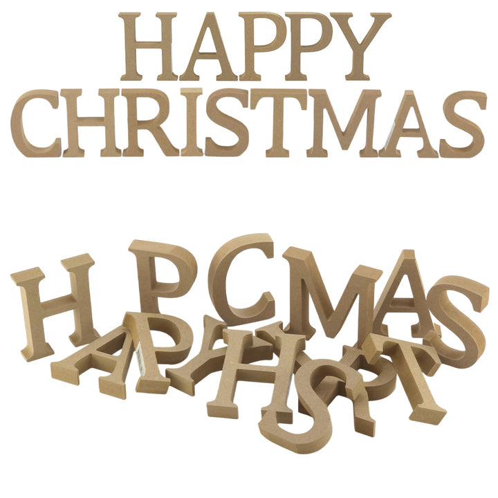 HAPPY CHRISTMAS | Create Your Own Wood Christmas Word | 8cm or 13cm Wood Letters