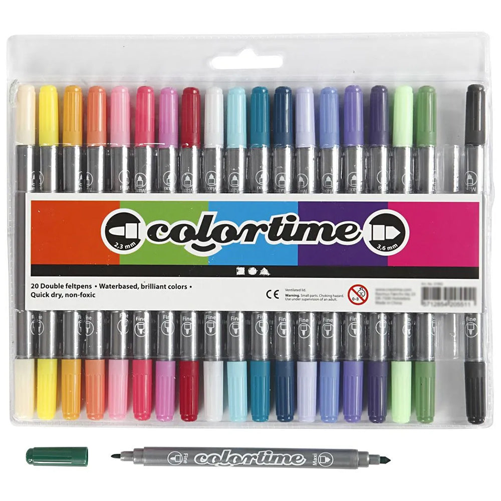 Dual Tip Pens for Colouring & Illustration | 2.3mm/3.6mm | Pack of 6 or 20