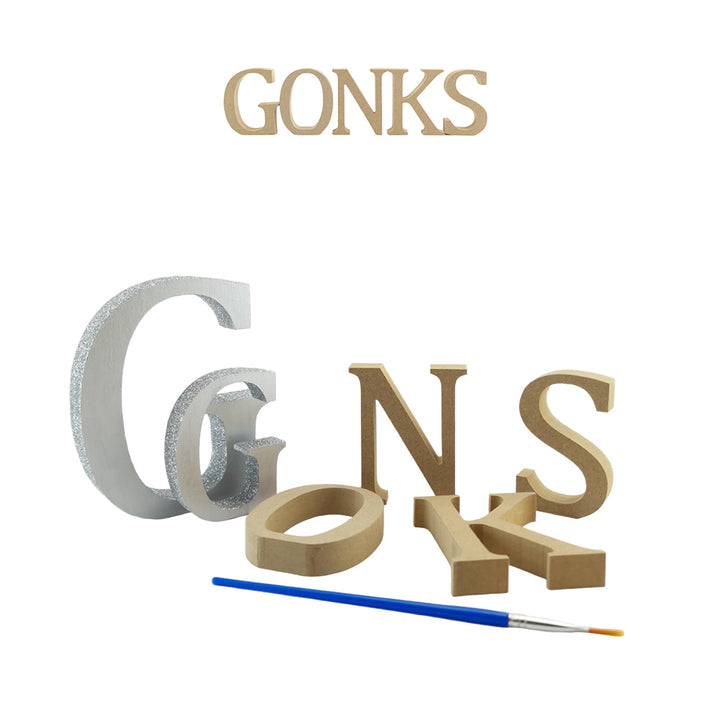 GONKS | Create Your Own Wood Christmas Word | 8cm or 13cm Wood Letters