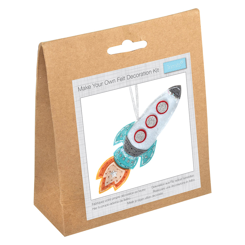 Space Rocket | Felt Sewing Kit | Hanging Ornament | Adults & Older Kids