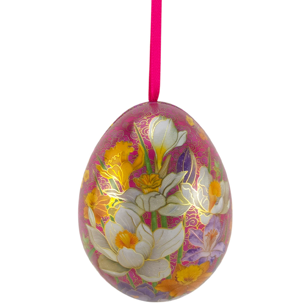 Cloisonne | Two Part Hanging Easter Egg | Fillable Tin | 7cm Tall