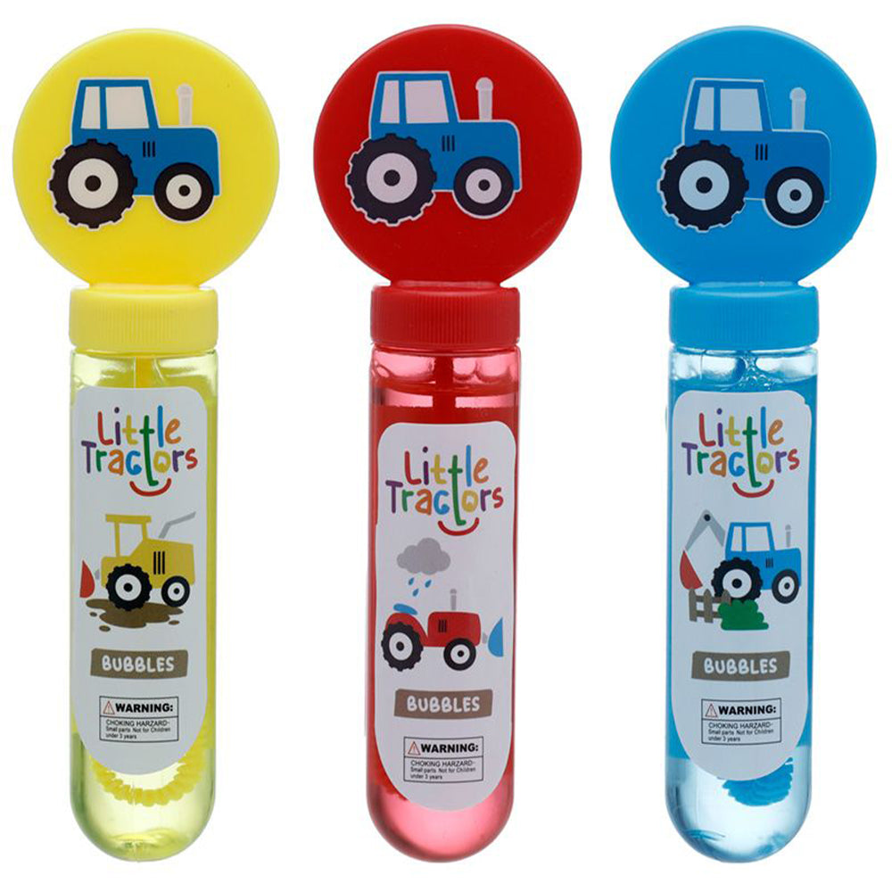 Single Little Tractors | Bubbles & Wand | 14cm Tall | Mini Gift | Party Bag Filler