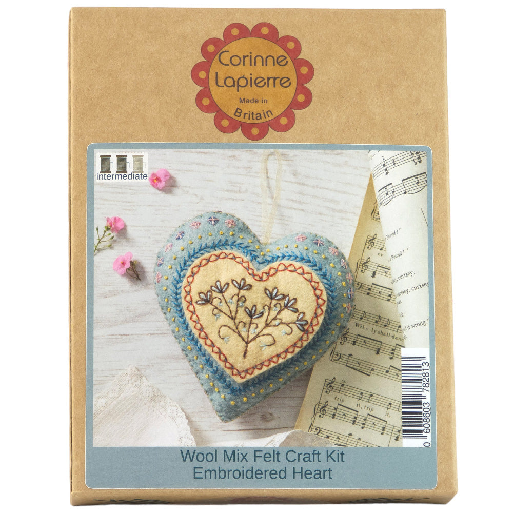 Embroidered Hanging Heart | Mini Felt Sewing Kit | Corinne Lapierre