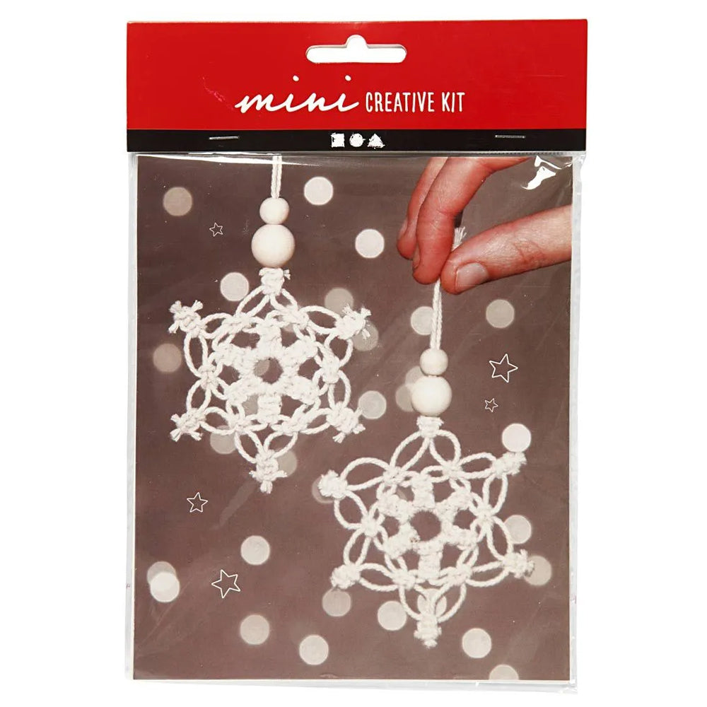 Macrame Snowflakes | Mini Christmas Craft Kit | Makes 2 | 10cm Wide