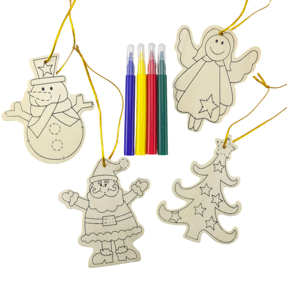 Christmas Tags | Kids Colour Your Own Christmas Activity | Set of 4