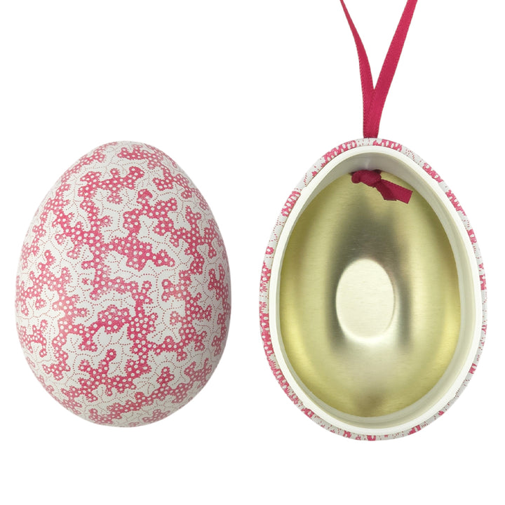 Two Part Hanging Easter Egg | Fillable Tin | Sanderson Design | 7cm Tall