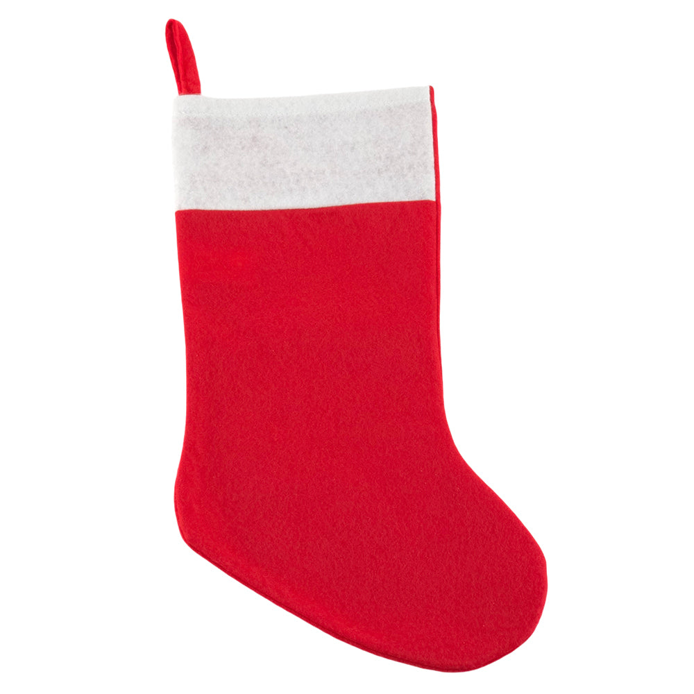 Basic Red Felt Christmas Stocking | 41cm Long | Single