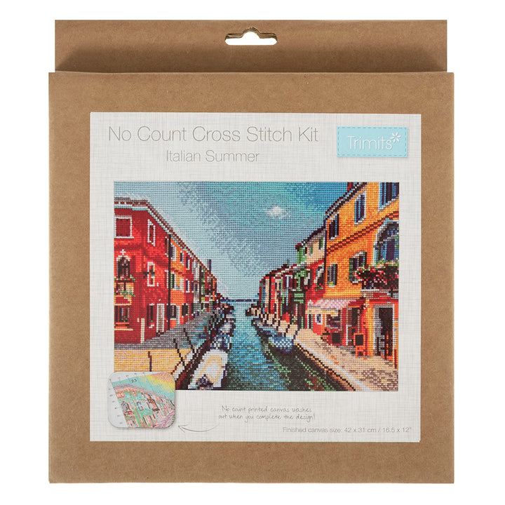 Italian Summer | Cross Stitch Kit | No Count | Colour Printed | 42cm x 31cm