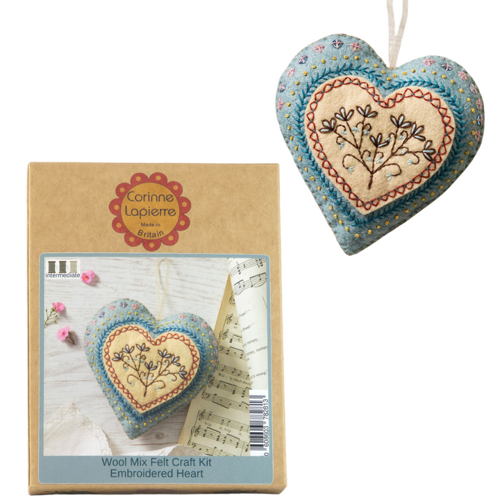 Embroidered Hanging Heart | Mini Felt Sewing Kit | Corinne Lapierre