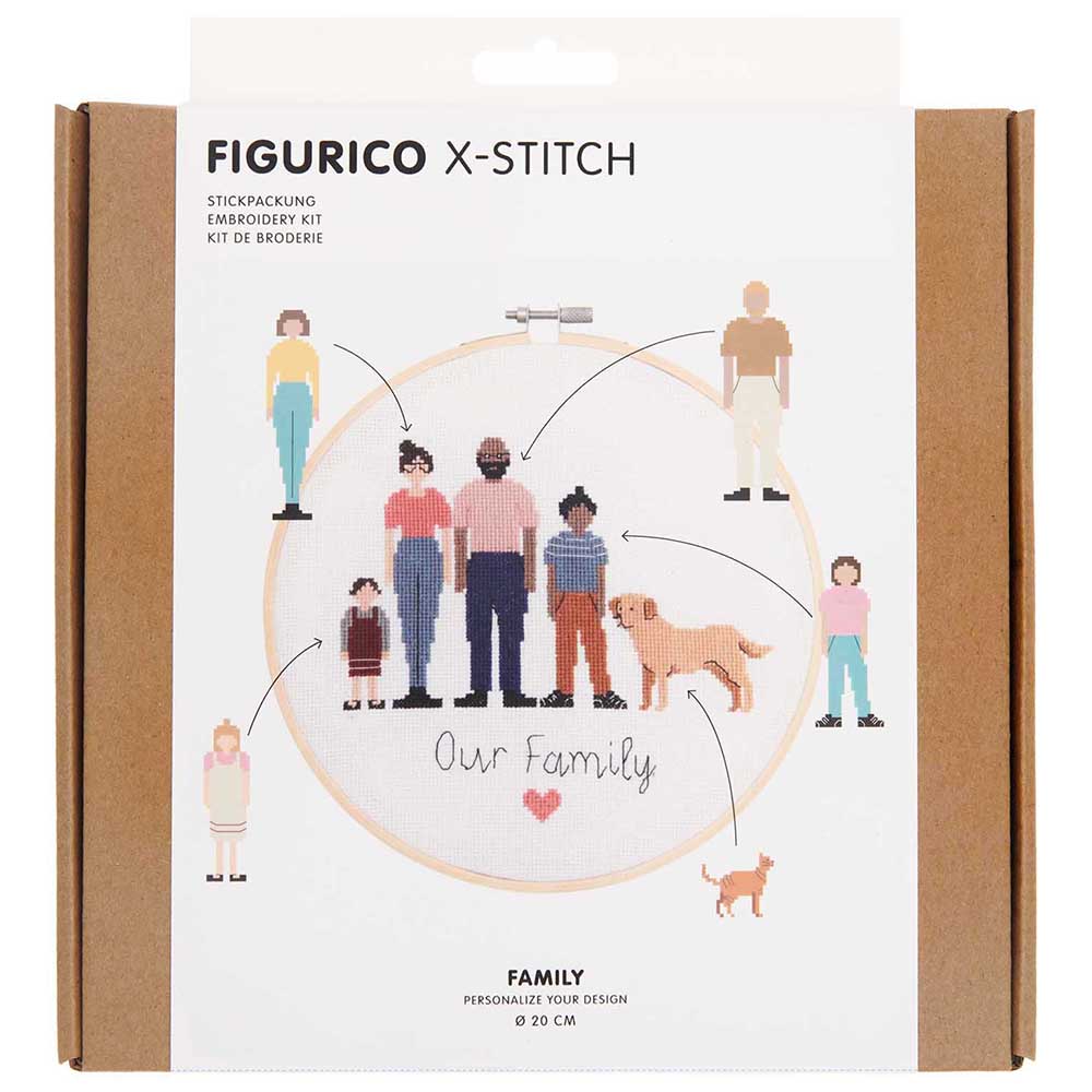 Our Family | Multiple Options from One Kit | Complete Cross Stitch Kit & Hoop