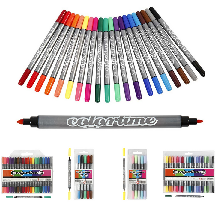 Dual Tip Pens for Colouring & Illustration | 2.3mm/3.6mm | Pack of 6 or 20