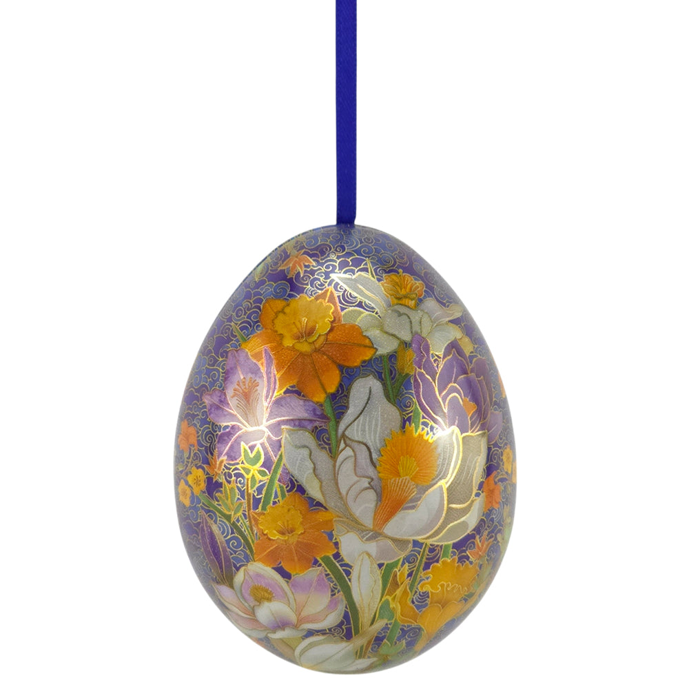 Cloisonne | Two Part Hanging Easter Egg | Fillable Tin | 7cm Tall