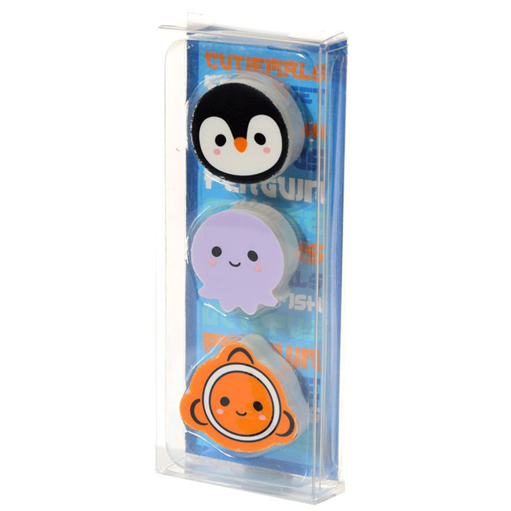 Sealife | 3 Piece Eraser Set | Mini Gift | Cracker Filler