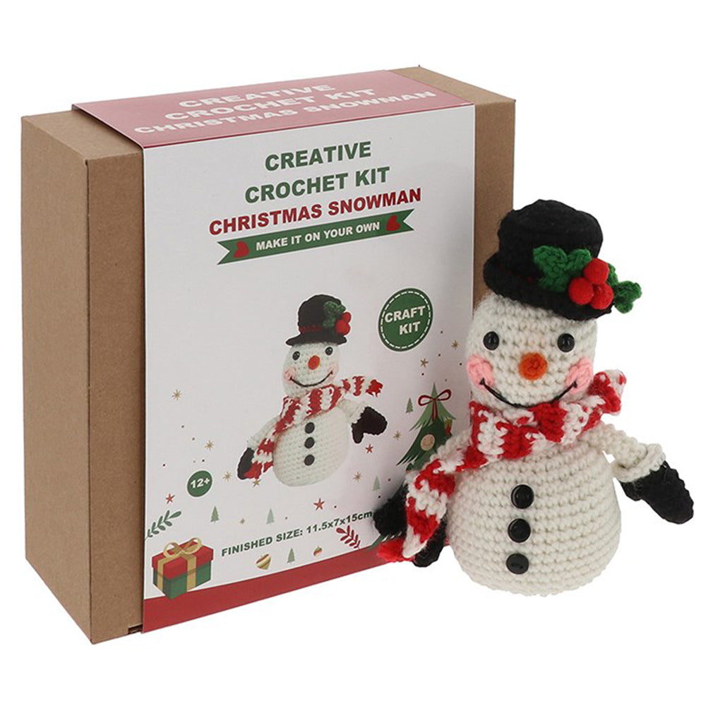 Traditional Christmas Snowman | Complete Crochet Craft Kit for Adults