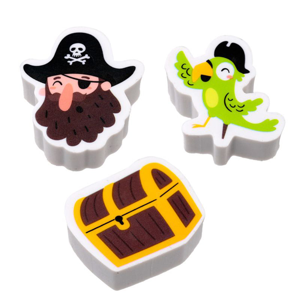 Pirates | 3 Piece Eraser Set | Mini Gift | Cracker Filler