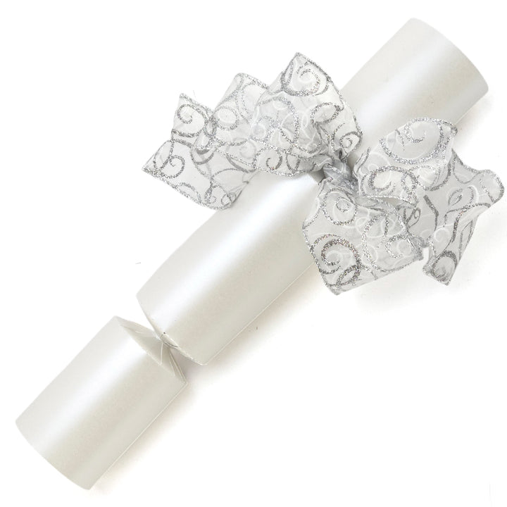 Silver Glitter | Bowfabulous Cracker Making Kit | Makes 8 Large Pearl White Crackers