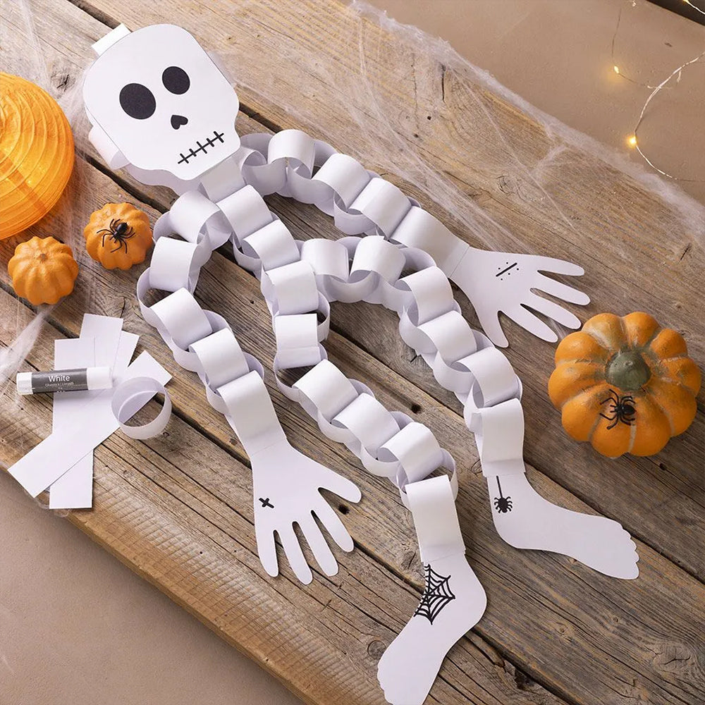 Halloween Skeleton | Paper Chain Craft Kit for Kids | Pre-Cut Shapes