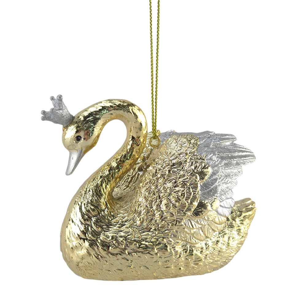 Gold Swan | Swan Lake | Hanging or Freestanding | Christmas Ornament | 9cm Wide