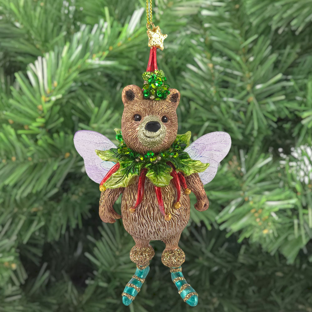 Teddy | Christmas Party Fairy! | Christmas Tree Decoration | 12cm | Gisela Graham