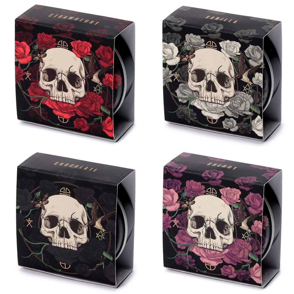 Skulls & Roses Lip Balm in Tin | Gothic | Single | Mini Gift | Cracker Filler