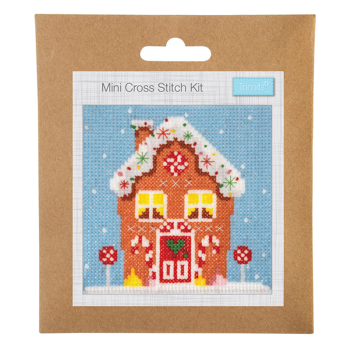 Christmas Gingerbread House | Complete Mini Cross Stitch Kit | 13cm Square