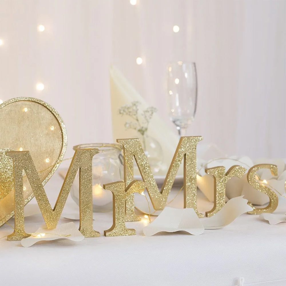 Mr & Mrs | Large 13cm Wooden MDF Letters for Crafts | Ready to Decorate