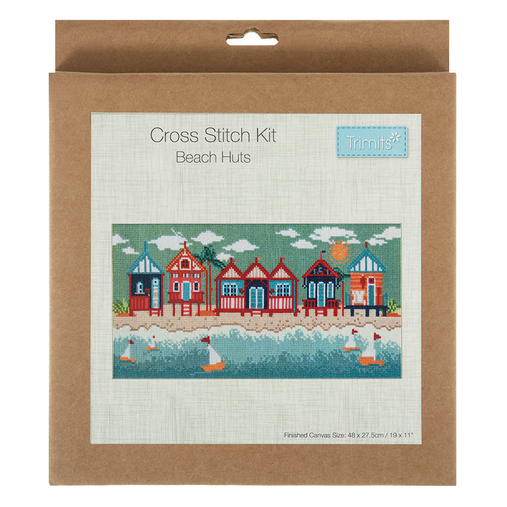 Seaside Beach Huts | Cross Stitch Kit | 48x28cm