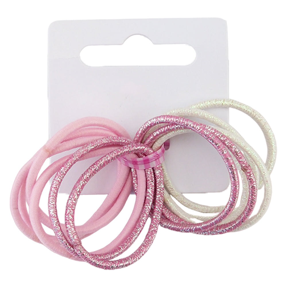 Pinks & White | Bundle of 12 Small Hair Elastics | Mini Gift | Cracker Filler