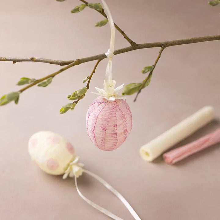 Pretty Hanging Easter Eggs | Inked Crepe Craft Kit | Makes 2