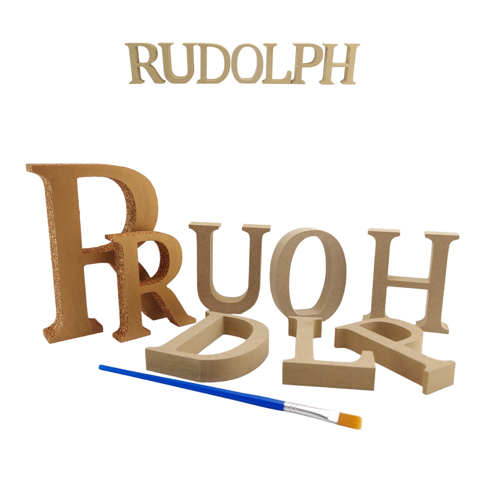 RUDOLPH | Create Your Own Wood Christmas Word | 8cm or 13cm Wood Letters