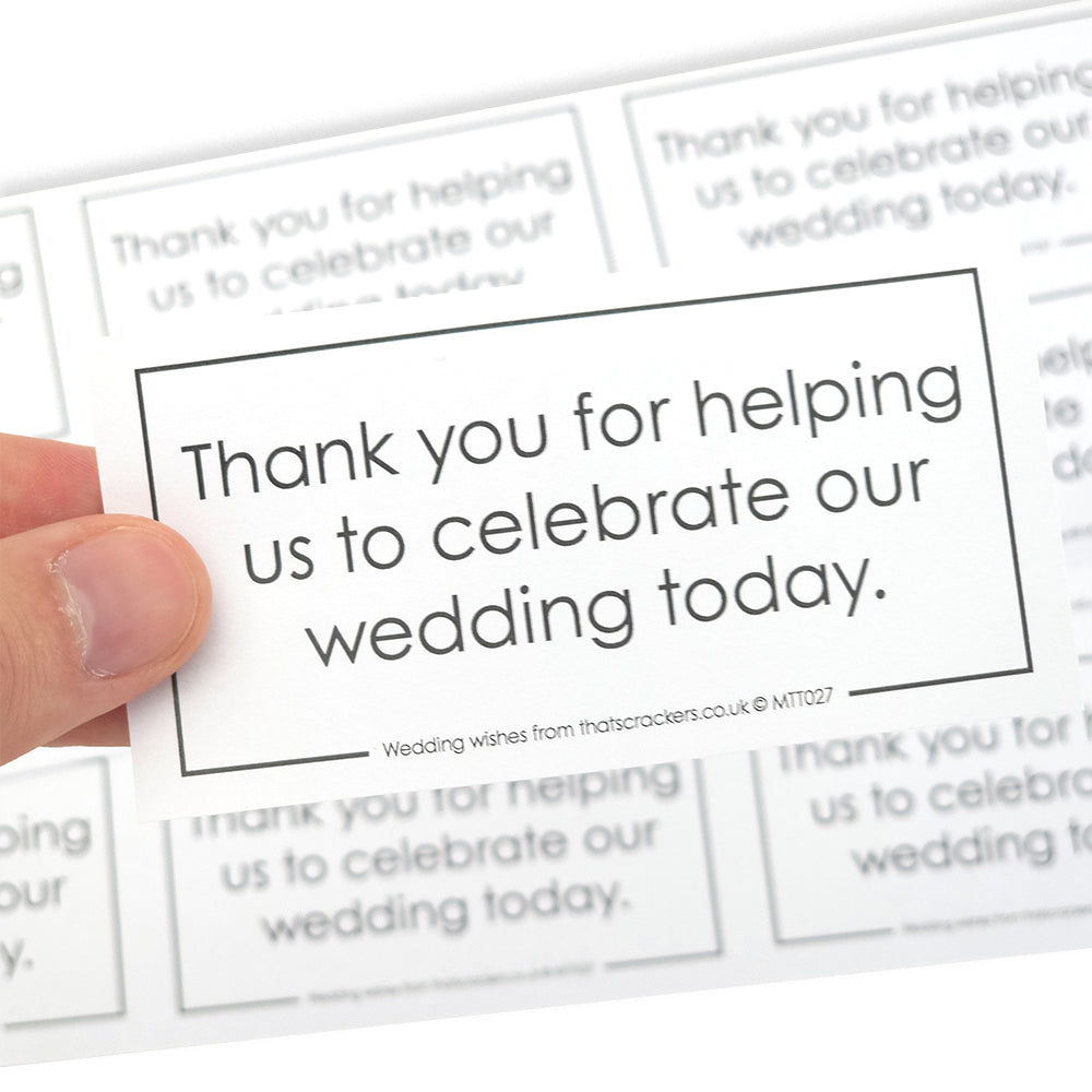 Wedding Thank You Mottoes for Wedding Crackers | Set of 12 | For Cracker Making