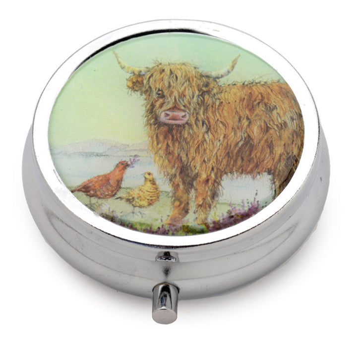 Highland Coo Cow Pill Box | Single | Mini Gift | Cracker Filler